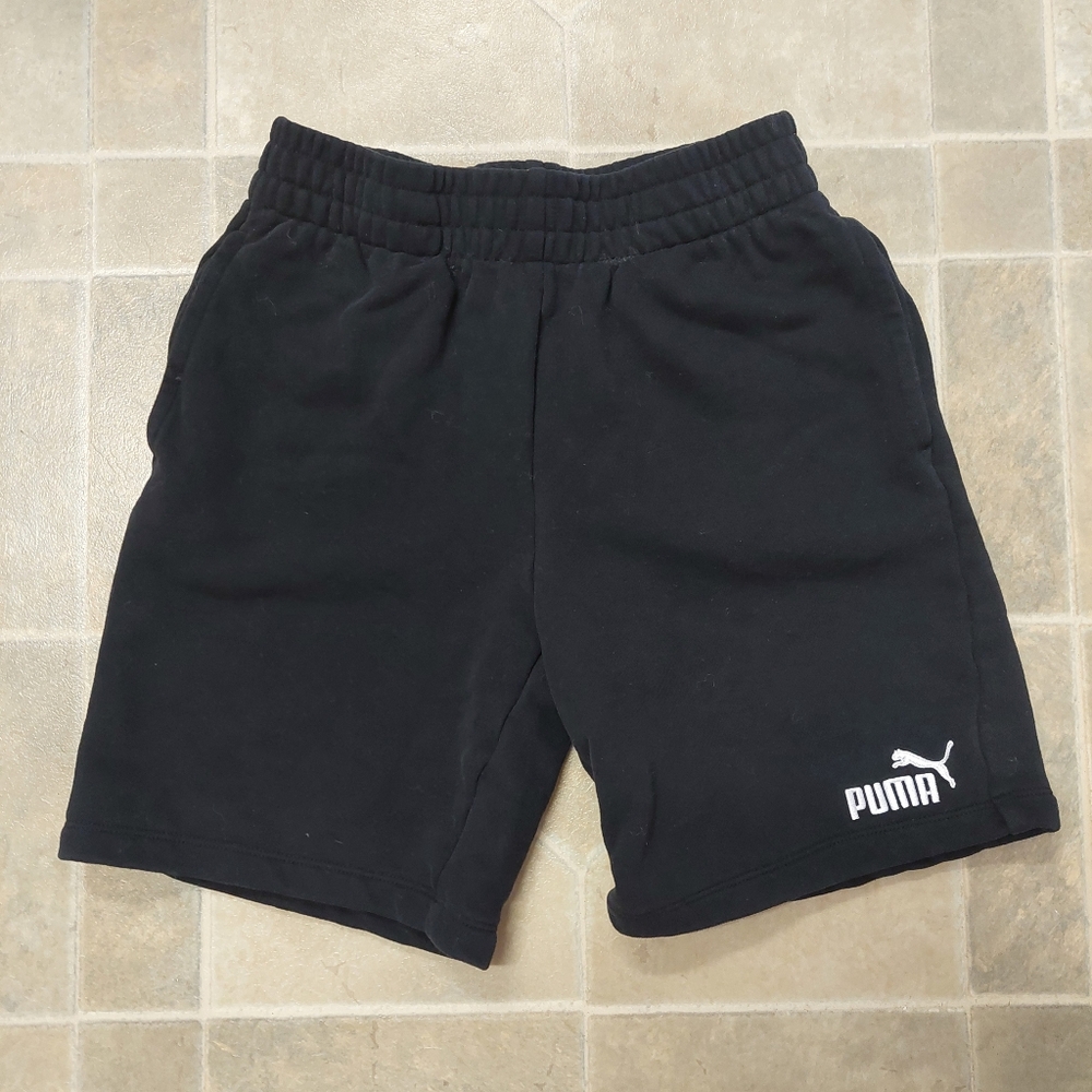 Puma Black Pull-on Sweat Lounge Shorts Boys Size M 10/12